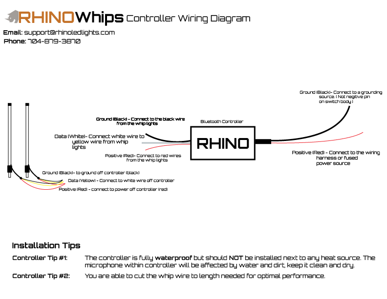 Rhino Lights Whip Lights Diagram