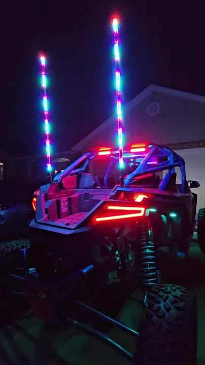 RZR Pro with Strips, Whips and Rock Lights